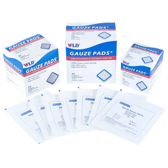 Wholesale Sterile Hemostatic Gauze 100% Cotton Surgical Medical Gauze